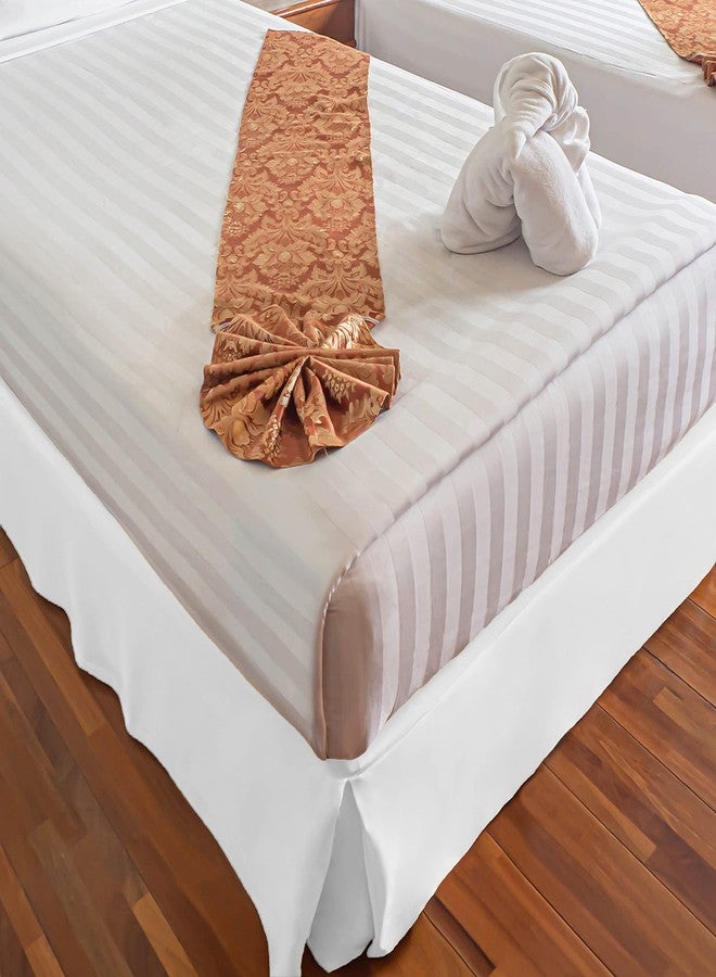 Superior 100% Brushed Microfiber Pleated Bed Skirt, King, White - Image 2