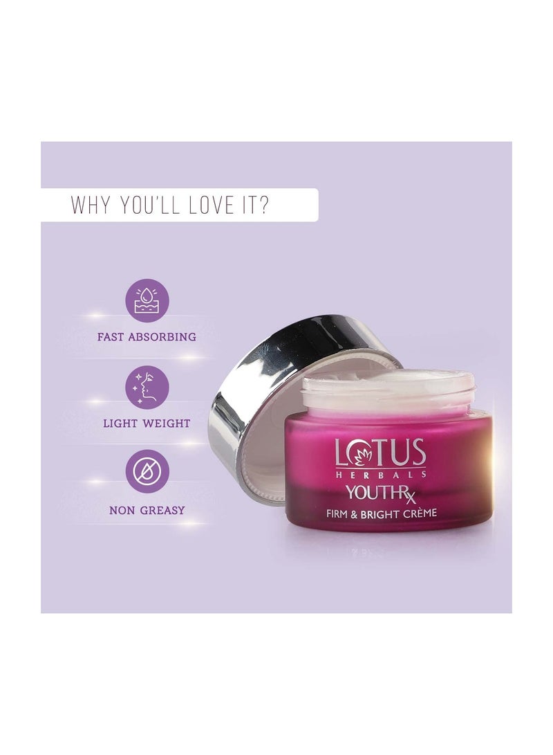 LOTUS HERBALS Lotus Herbals YouthRx Firm and Bright Cream SPF 20 PA+++  Bakuchiol Retinol and Vitamin C  Anti Ageing and Brightening 50g - Image 4
