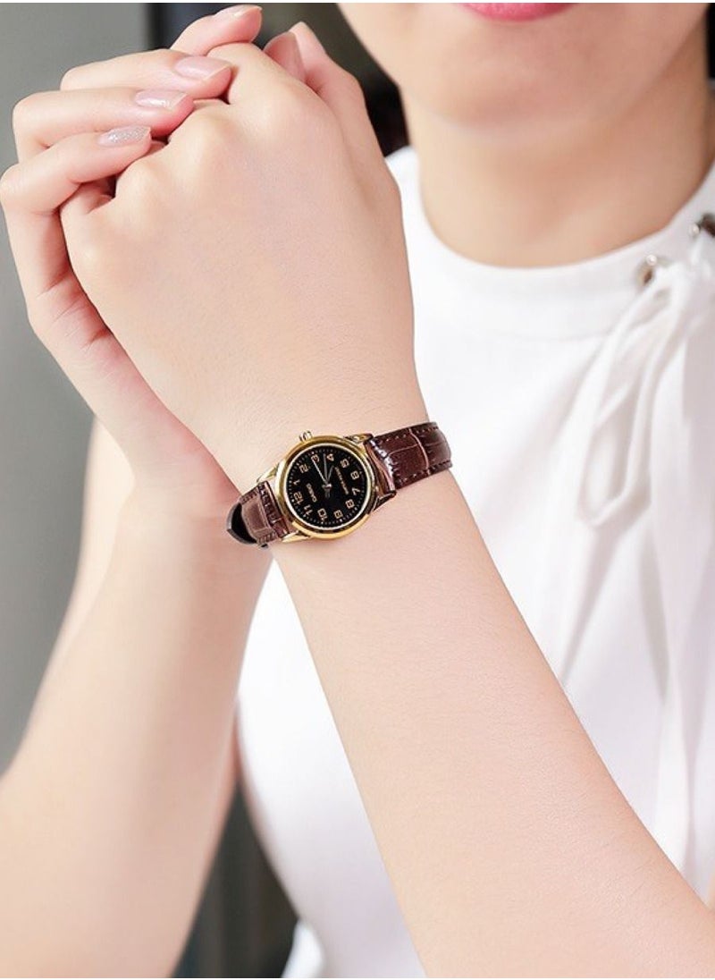 CASIO - Women's Leather Quartz Analog Watch LTP-V001GL-1BUDF - 25 mm - Dark Brown - Image 1