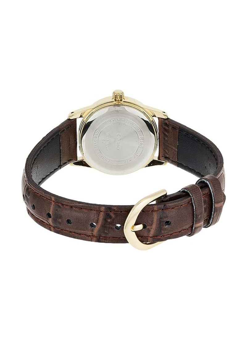 CASIO - Women's Leather Quartz Analog Watch LTP-V001GL-1BUDF - 25 mm - Dark Brown - Image 1