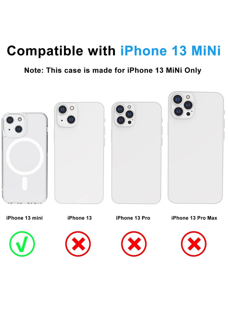 BORTONY - iPhone 13 Mini Case 5.4 Inch Magnetic Clear Case Compatible with MagSafe Charger Drop Protection Shock-Absorbing Corners Protective Phone Cover - Image 1