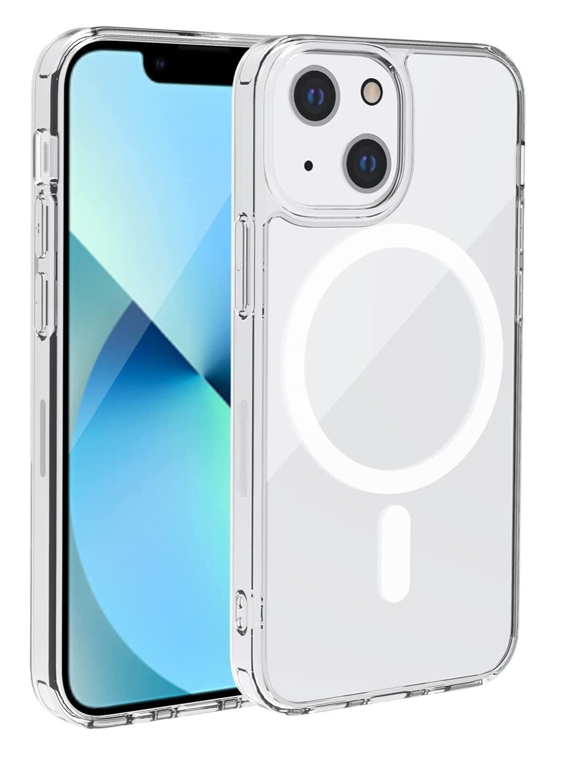 iPhone 13 Mini Case/iPhone 12 Mini Cover Transparent Magnetic Case Compatible with MagSafe Charger Drop Protection Shock-Absorbing Corners Protective Phone Case for iPhone 13/12 Mini 5.4 Inch