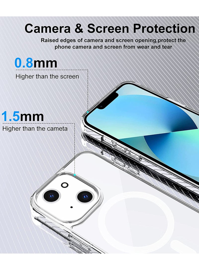 BORTONY - iPhone 13 Mini Case 5.4 Inch Magnetic Clear Case Compatible with MagSafe Charger Drop Protection Shock-Absorbing Corners Protective Phone Cover - Image 1