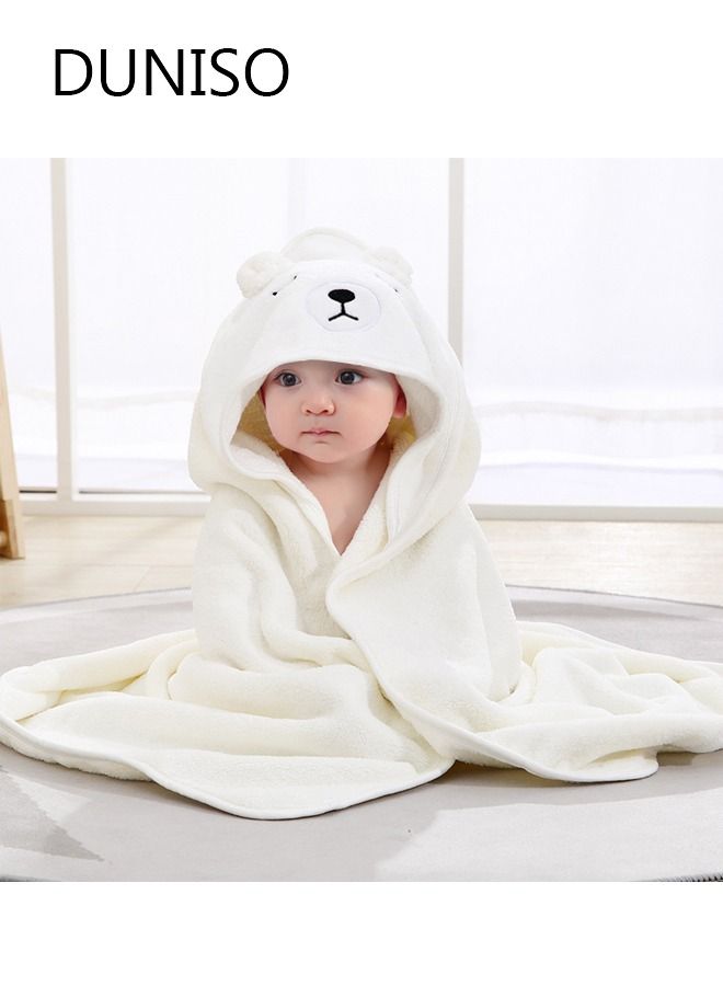دونيسو Baby Bath Towels Newborn Hooded Baby Towel Ultra Absorbent and Soft Cotton Hooded Washcloth for Baby Toddler Infant Unisex Hooded Baby Bath Towel - Image 1