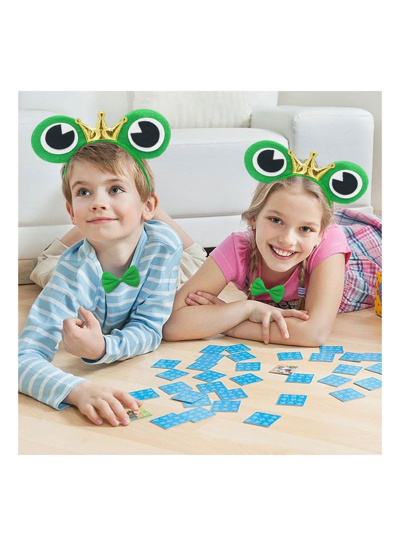 Zikra 4 Pieces Frog Costume Set for Kids Animal Girls Fancy Dress Up Cosplay Children Ears Headband Bow Tie Tail Princess Tutu Skirt Birthday Carnival Party Performance Prop - Image 3