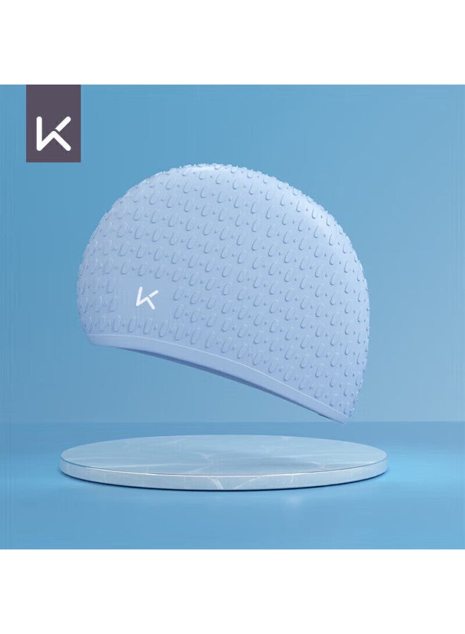 Keep Swimming Cap For Women, Large Size, Waterproof, Non-binding, For Long Hair, Silicone Ear Protection, Adult Men's Swim Cap, Sky Blue - Image 1