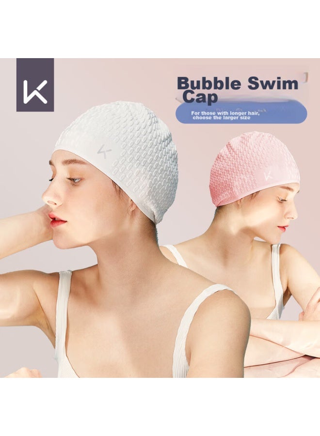 Keep Swimming Cap For Women, Large Size, Waterproof, Non-binding, For Long Hair, Silicone Ear Protection, Adult Men's Swim Cap, Sky Blue - Image 2