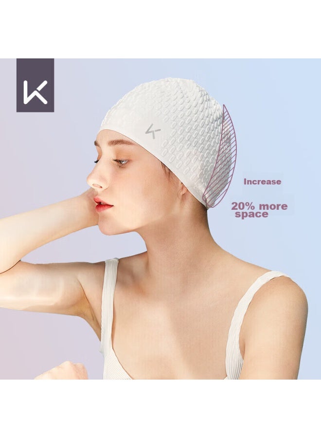 Keep Swimming Cap For Women, Large Size, Waterproof, Non-binding, For Long Hair, Silicone Ear Protection, Adult Men's Swim Cap, Sky Blue - Image 4