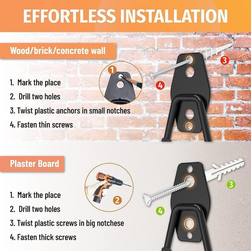 SHOPELLA Garage Storage Hooks Heavy Duty Ladder Hooks for Wall Garage Hooks Mount Storage Organizer with AntiSlip Coating Hangers and Combinable Wall Mount Garage Hooks Pack of 1 - Image 5