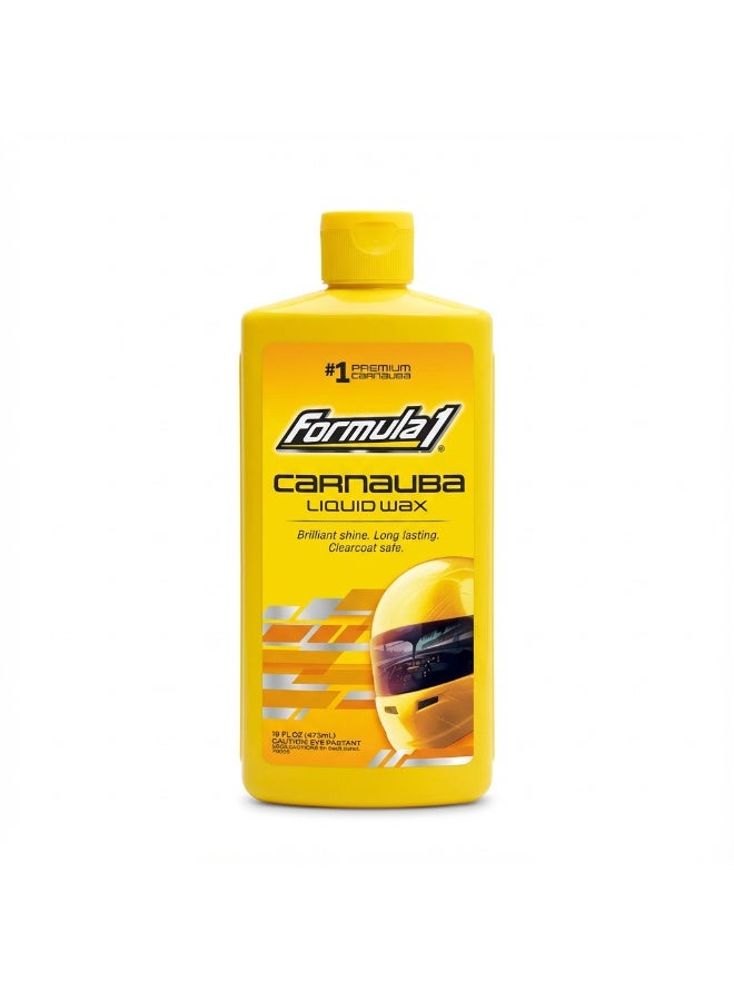 Formula 1 Carnauba Liquid Wax 473ml (16oz) - Easy Apply Liquid Formula - Long-Lasting Shine - UV Protection