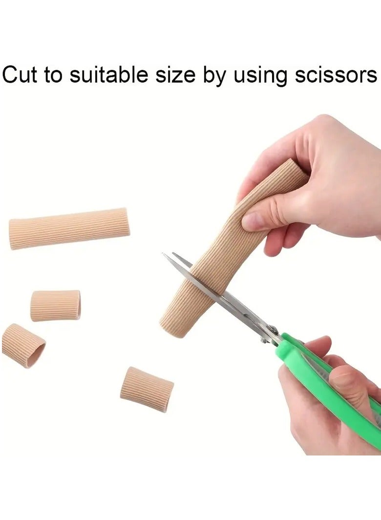 جلوسكي 15 سم سيليكون أنبوب إصبع القدم جل حماية تغطية الإصبع والأصبع القدم النسيج جل الضمادة الذرة للنفعات، كالوس، تخفيف الألم منفش داخل قطع إصبع القدم أنبوب الأكمام مصنوع من نسيج مرن مصفوفة السيليكون إصبع القدم الأكمام واقي للتخفيف من ألم إصبع القدم - Image 5