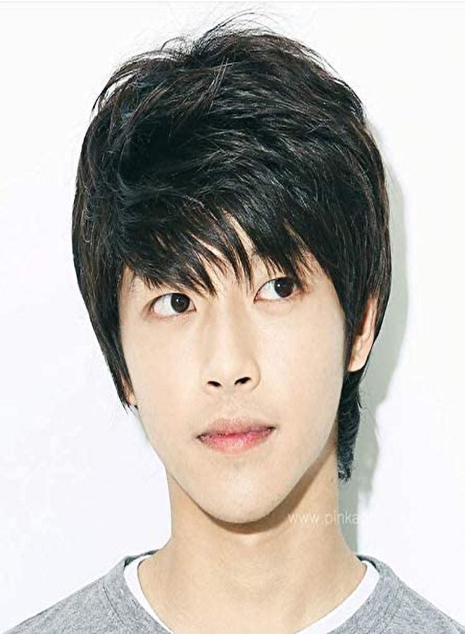 Estelle Korean Lover Style Fashion Cool Men Fluffy Short Curly Wig For Boy Black No 02  - Image 1