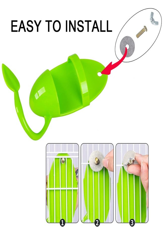 ZUOFANG 2pcs Plastic Pet Bird Cuttlebone Holder Food Holder, Cuddle Bone Feeding Racks, Cuttlebone Holder for Cockatiels Parakeets Budgies Finches Green - Image 2