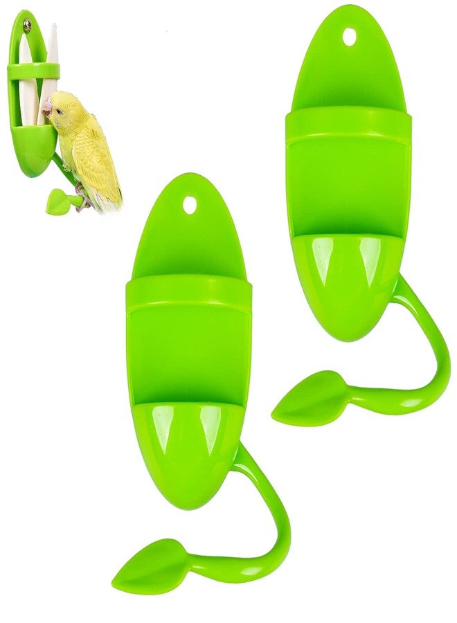 ZUOFANG 2pcs Plastic Pet Bird Cuttlebone Holder Food Holder, Cuddle Bone Feeding Racks, Cuttlebone Holder for Cockatiels Parakeets Budgies Finches Green - Image 1