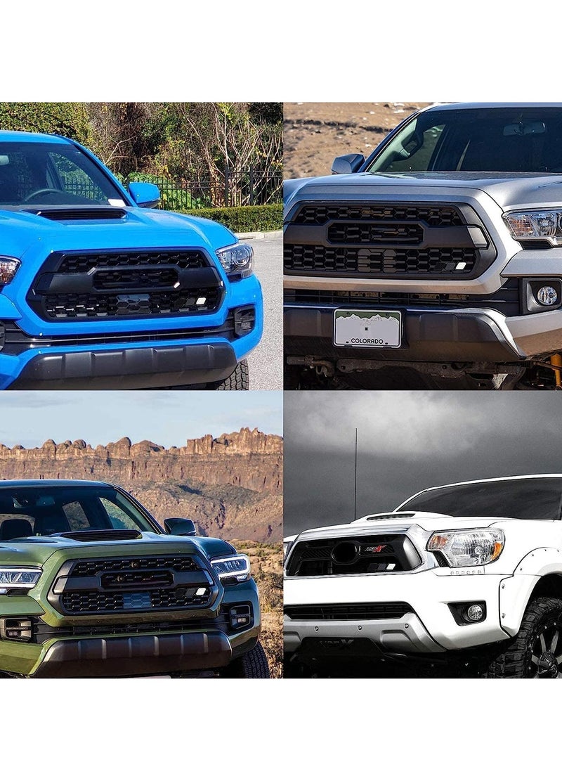 KASTWAVE Tri-color grille badge logo decoration accessories car truck label for Tacoma 4Runner and for Tundra Rav4, three-color badge logo for Highlander's T-G3Y White-Light gray-Black  - Image 3
