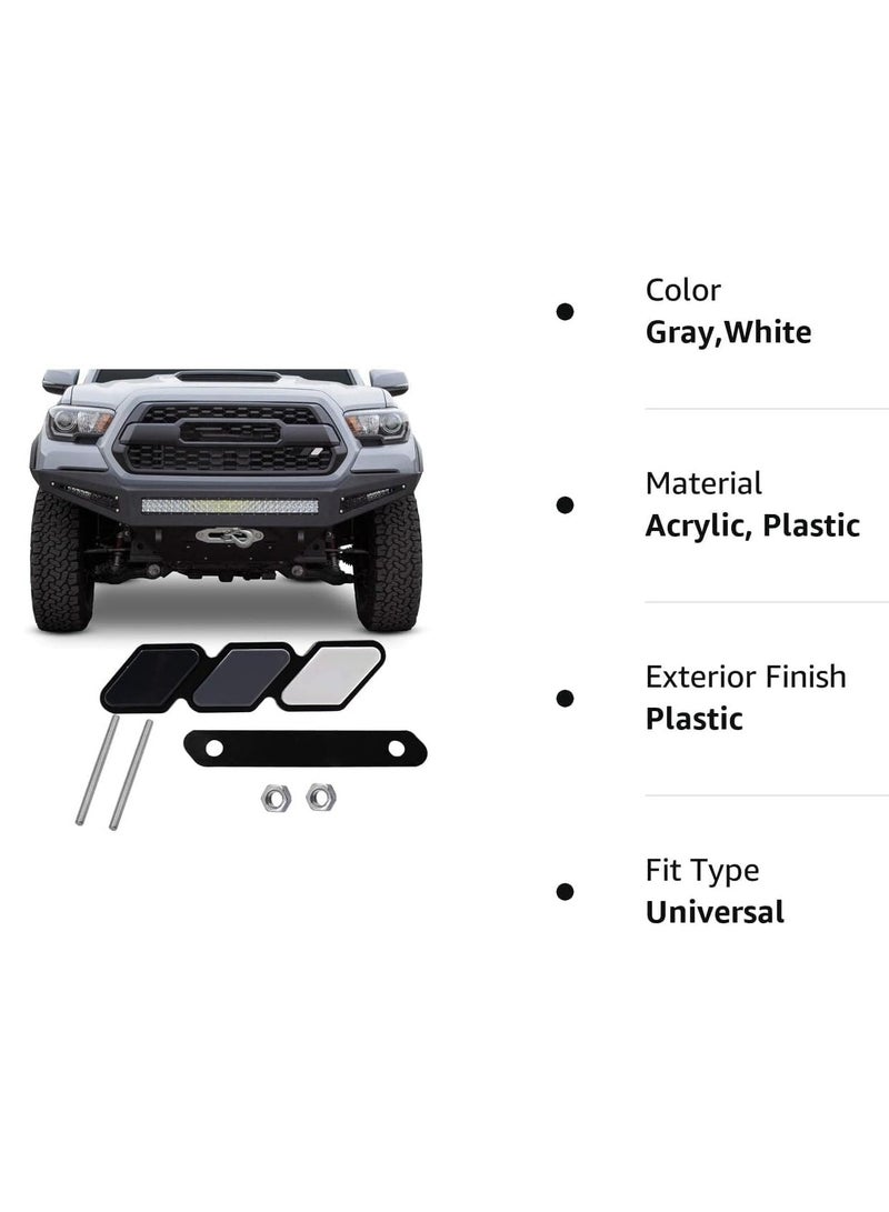 KASTWAVE Tri-color grille badge logo decoration accessories car truck label for Tacoma 4Runner and for Tundra Rav4, three-color badge logo for Highlander's T-G3Y White-Light gray-Black  - Image 4