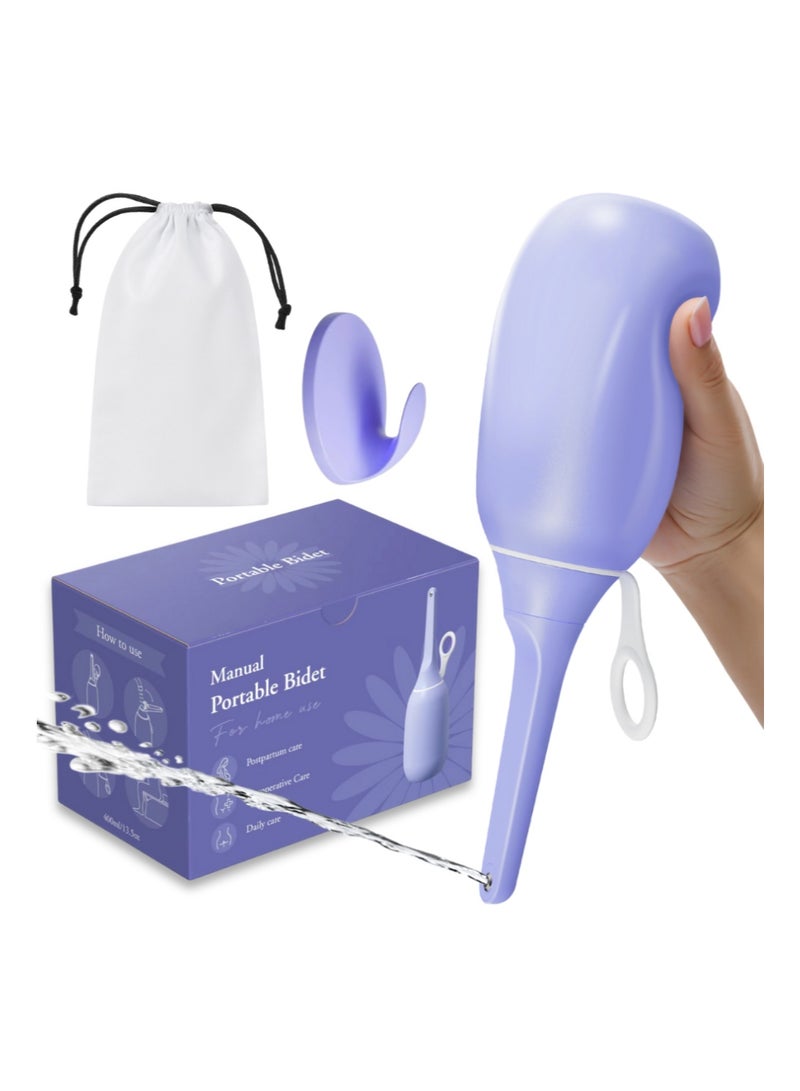 Marjo Portable Bidet for Travel & Postpartum | Peri Bottle with Foldable Lid, Gentle Flow Control, BPA-Free, No-Leak, Hygienic Cap | Compact, Refillable, Handheld Feminine Wash Bottle (Lavender, 400ml)  - Image 1