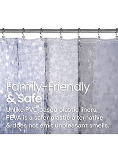 Kuber Industries Kuber Industries AC Curtain | PVC Door Window Curtain | Curtains for Door | Curtain for Bathroom | Window Blackout Curtain | Shower Curtain with 8 Rings | 8 Feet | Stone Print | Transparent  - Image 5