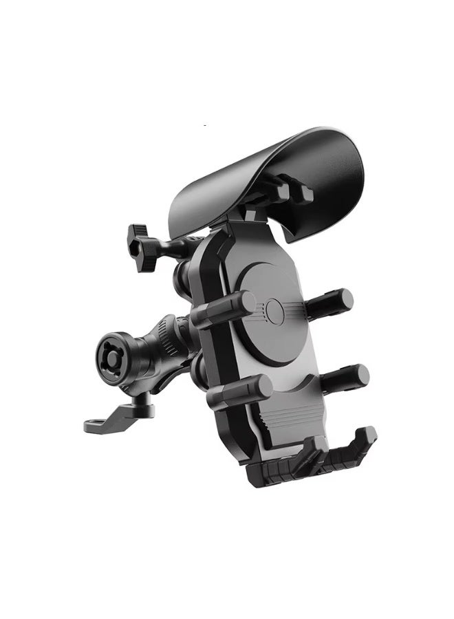 حامل هاتف للدراجات الهوائية والسكوتر تثبيت فائق بـ 8 أذرع ومخالب | نظام حماية مزدوج ضد الاهتزاز (Anti Shake) | متوافق مع آيفون (سلسلة 17/16/15/14). - Image 1