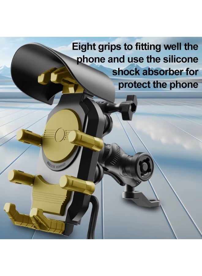 حامل هاتف للدراجات الهوائية والسكوتر تثبيت فائق بـ 8 أذرع ومخالب | نظام حماية مزدوج ضد الاهتزاز (Anti Shake) | متوافق مع آيفون (سلسلة 17/16/15/14). - Image 2