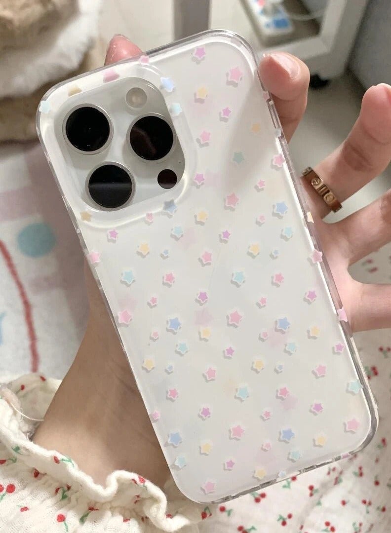 NIBEMINENT Colorful Stars Protective TPU Case Cover For IPhone 16 Pro