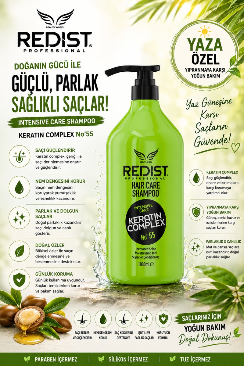 Keratin Shampoo - Repairing and Strengthening Care (1000 ml) - Image 1
