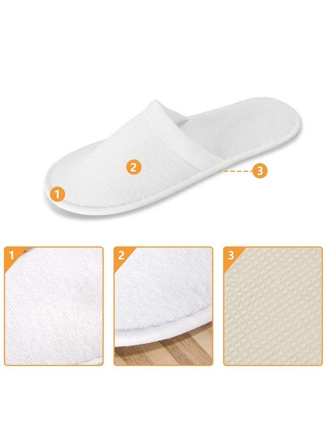 Haploon 24 Pairs Spa Slippers, Cotton Velvet Closed Toe Slippers Disposable Spa Slippers Fit For Us Men Size 10 And Women Size 11 For Hotel, Home, Guest Use - Image 2