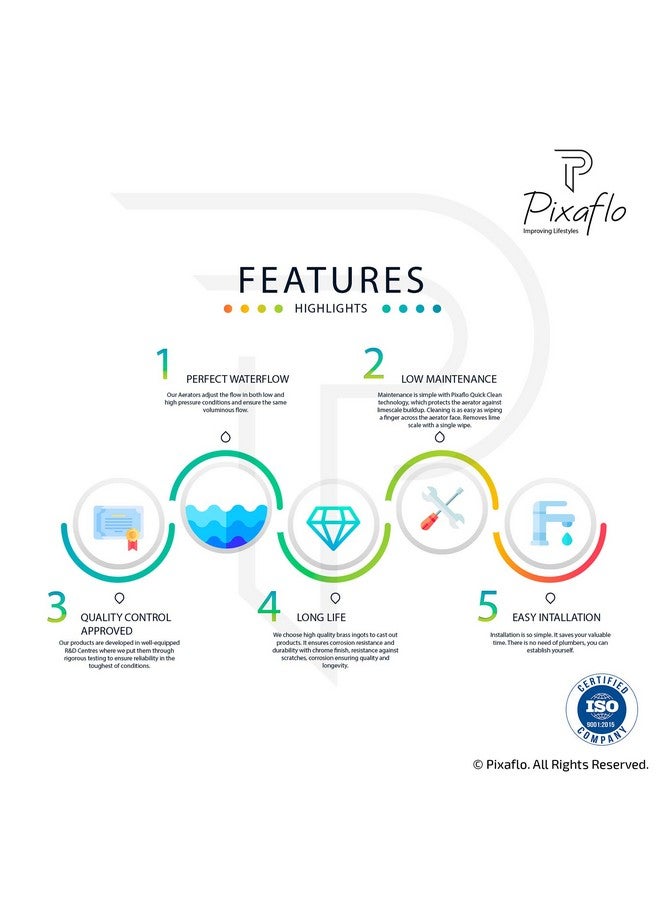 Pixaflo Admix Brass Bath Tub Diverter Spout with Wall Flange | Tip-Ton | Chrome Finish (Pack of 2) - Image 5