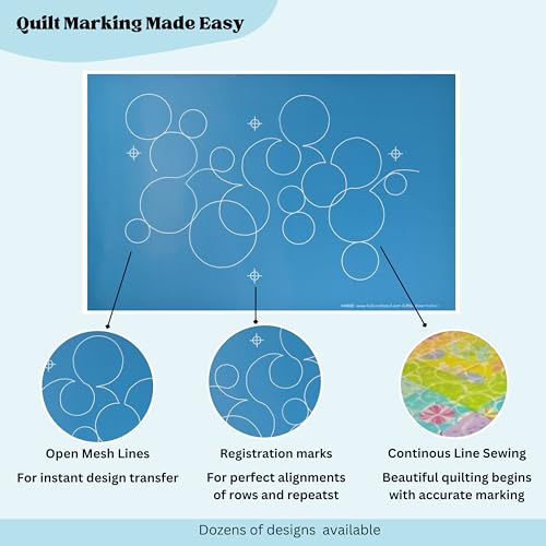 Full Line Stencil - Bubbles - Edge to Edge Stencil, Continuous Line Template for Free Motion Quilting, Long-Arm Quilting (40088) - Image 2