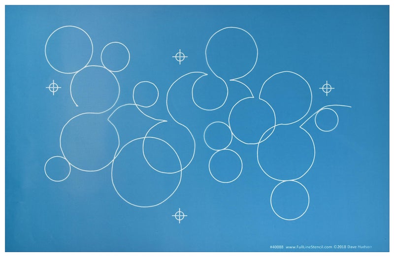 Full Line Stencil - Bubbles - Edge to Edge Stencil, Continuous Line Template for Free Motion Quilting, Long-Arm Quilting (40088) - Image 1