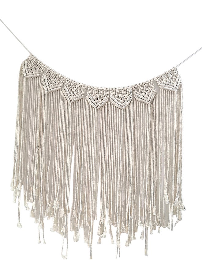 Handmade Woven Macrame Wall Tapestry Beige 20x10x15centimeter - Image 1