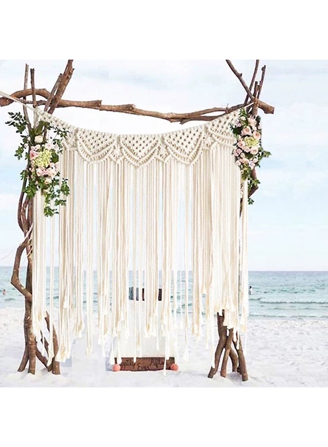 Handmade Woven Macrame Wall Tapestry Beige 20x10x15centimeter - Image 2