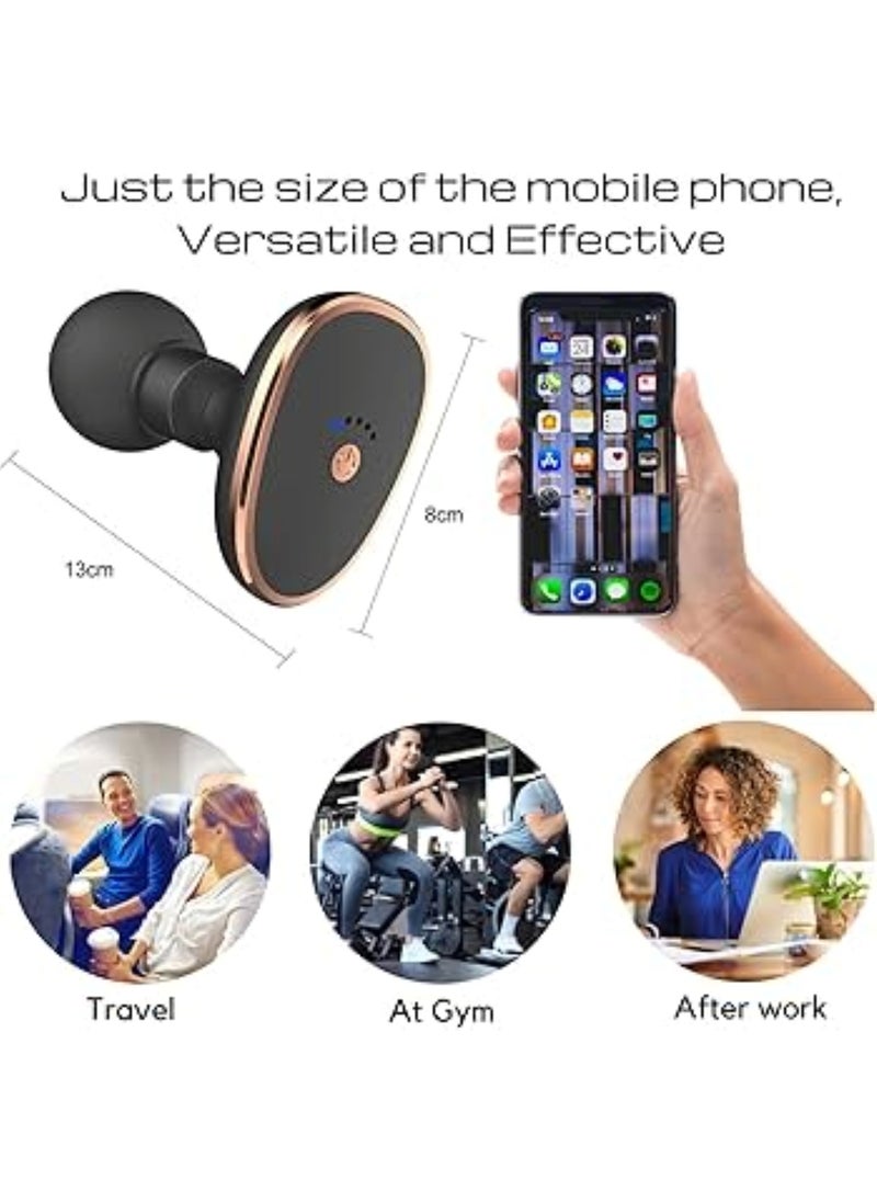 VIO Portable Cordless Mini Massager Percussion Pocket Muscle Massage Gun Super Quiet Technology Handheld USB Relaxation Rechargeable Portable Massager Deep Tissue Pain Relief Massager with 5 Speeds for Home Office Gym  - Image 3