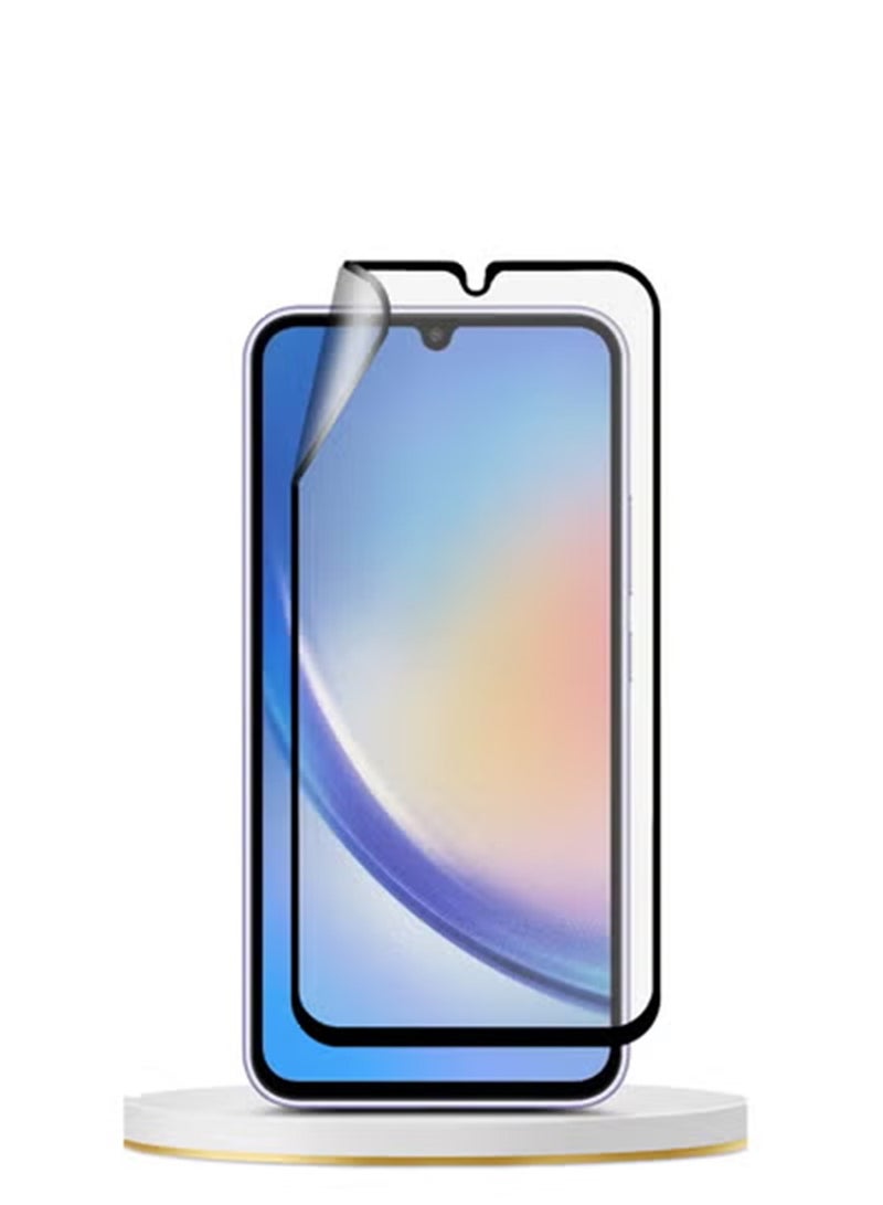 Techie واقي شاشة سيراميك غير لامع من Techie 9D لهاتف Samsung Galaxy A34 - ملمس ناعم ومضاد لبصمات الأصابع وخالٍ من الفقاعات - Image 1