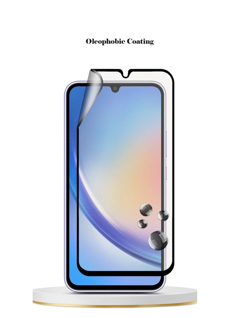 Techie واقي شاشة سيراميك غير لامع من Techie 9D لهاتف Samsung Galaxy A34 - ملمس ناعم ومضاد لبصمات الأصابع وخالٍ من الفقاعات - Image 2