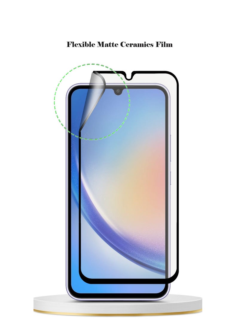 Techie واقي شاشة سيراميك غير لامع من Techie 9D لهاتف Samsung Galaxy A34 - ملمس ناعم ومضاد لبصمات الأصابع وخالٍ من الفقاعات - Image 5