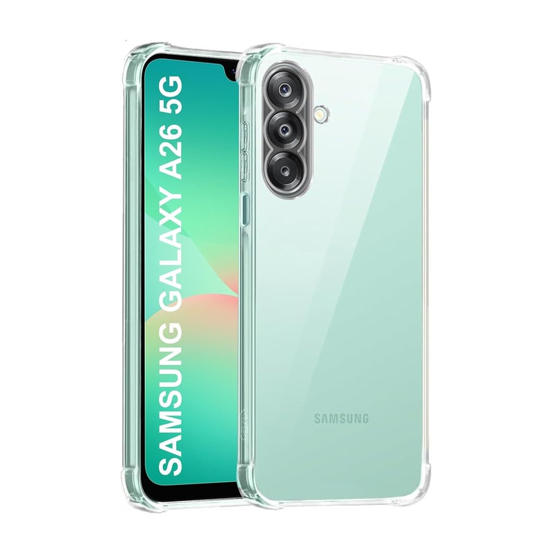 Cedo Samsung Galaxy A26 (5G) Bumper Case | Soft Jel Flexible Thin Full Protection Shock Proof Clear TPU Back Case Cover for Samsung Galaxy A26 (5G) (Transparent) - Image 1