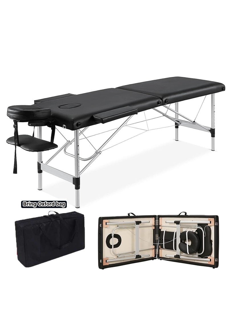 طاولة التدليك المحمولة طاولة التدليك 3 قابلة للطي وخفيفة الوزن وقابلة للتعديل لصالونات التجميل مع حقيبة حمل - Image 1