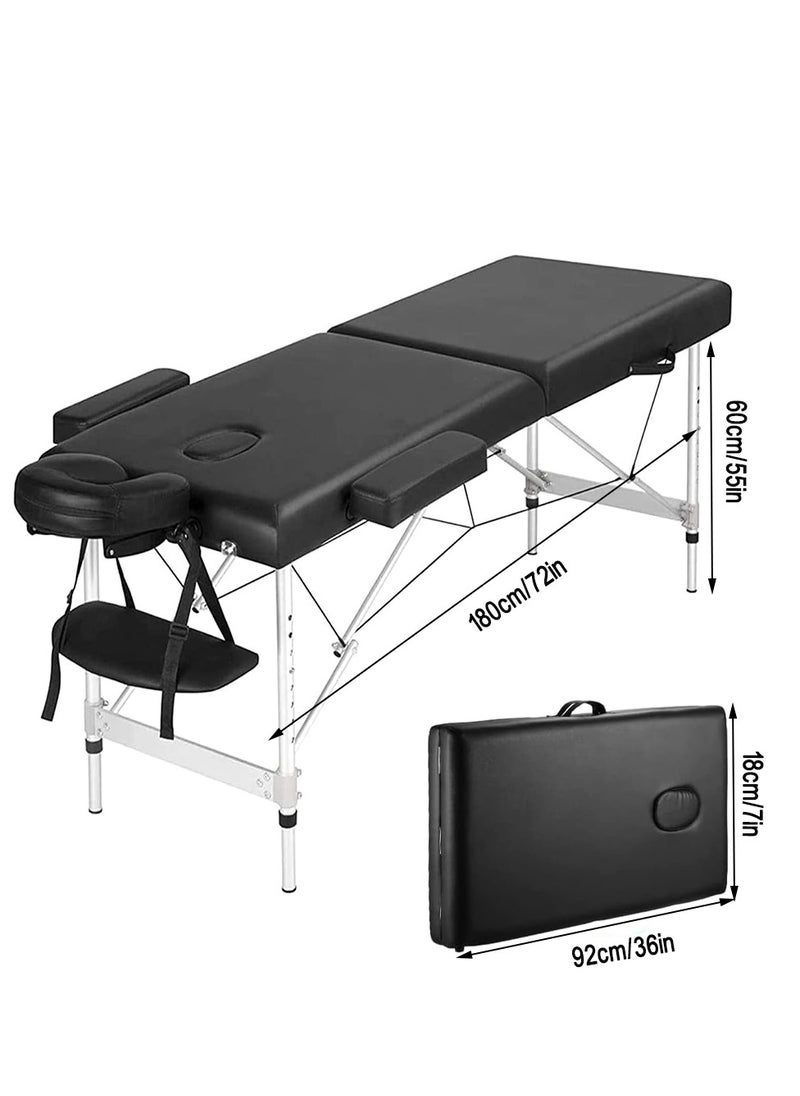 ZUIHAO - Massage Table Portable Massage Table 3 Folding Lightweight Height Adjustable Salon Spa Table with Carrying Case - Image 1