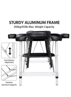 ZUIHAO Massage Table Portable Massage Table 3 Folding Lightweight Height Adjustable Salon Spa Table with Carrying Case  - Image 3