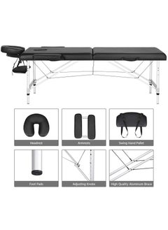 ZUIHAO Massage Table Portable Massage Table 3 Folding Lightweight Height Adjustable Salon Spa Table with Carrying Case  - Image 5