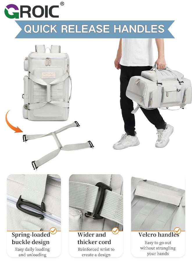 GROIC Gym Backpack for Workout, Large Travel Duffle Bags Backpack for Men Women, 50L Sports Gym Bag with Wet Pocket, Sports Backpack for Traveling,Waterproof Backpack Rucksack for Tactical Backpacks - Image 5