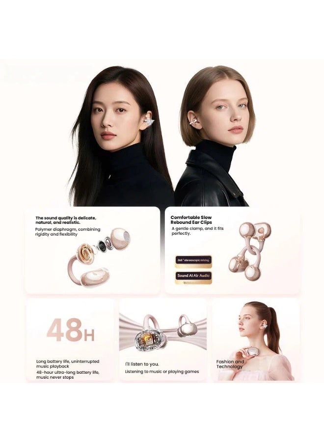 general Butterfly earrings, bluetooth headphones, ear clip-on wireless sports headphones, high-value and long battery life - Image 4