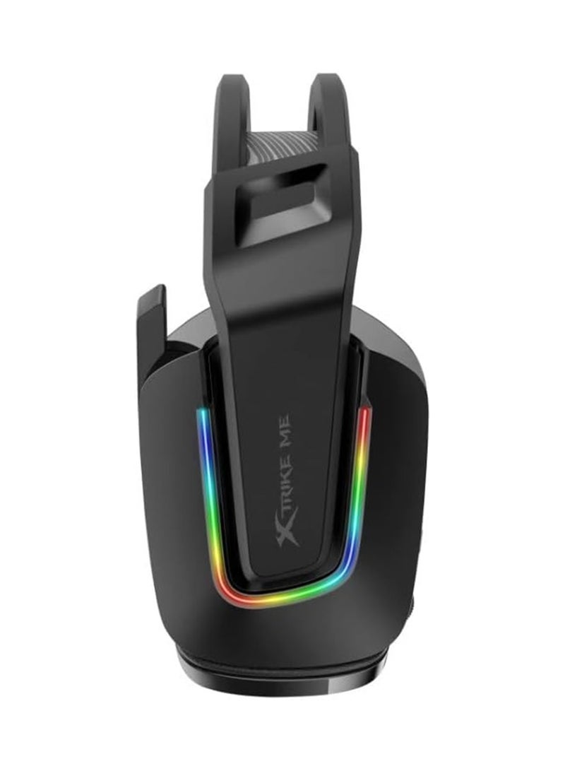 XTRIKE ME سماعة ألعاب سلكية GH-712 مع وظيفة إضاءة خلفية RGB وصوت ستيريو جسم أسود - Image 5