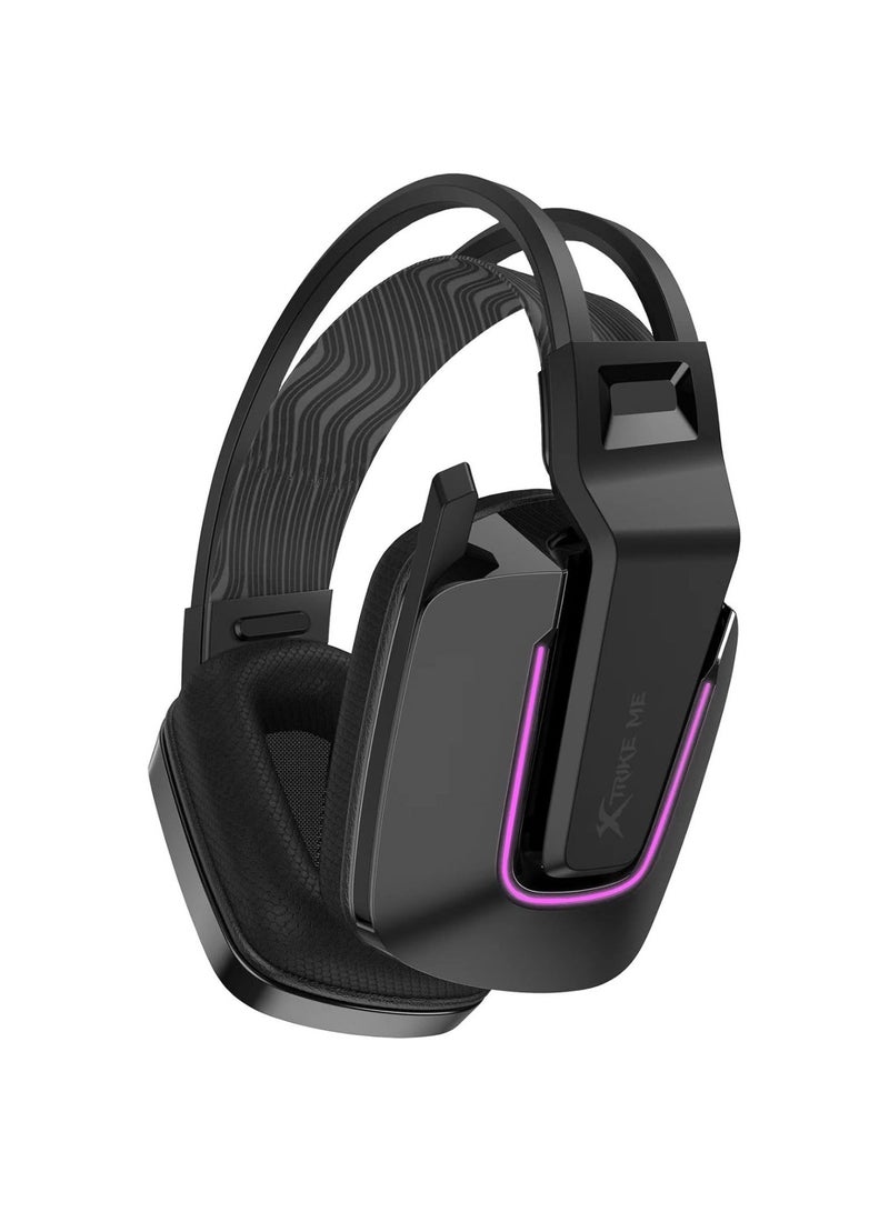 XTRIKE ME سماعة ألعاب سلكية GH-712 مع وظيفة إضاءة خلفية RGB وصوت ستيريو جسم أسود - Image 3