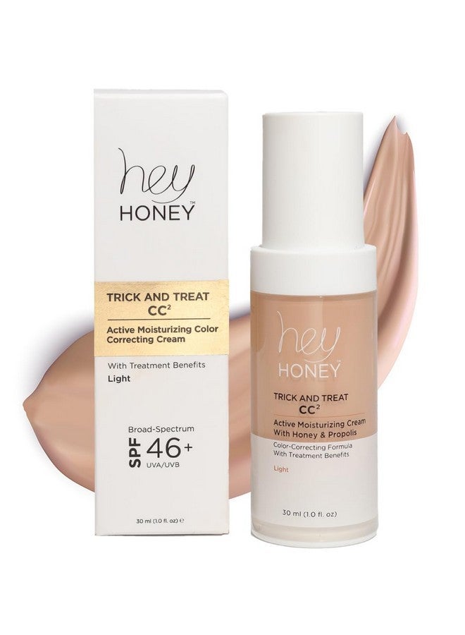 هاي هوني كريم "هي هوني تريك آند تريت" سي سي² بعامل حماية من الشمس ٤٦ | كريم مرطب فعال لتصحيح لون البشرة بالعسل والبروبوليس | أفضل تغطية للوردية واحمرار البشرة والبشرة الناضجة | خالٍ من القسوة | أونصة واحدة (لون فاتح) - Image 1