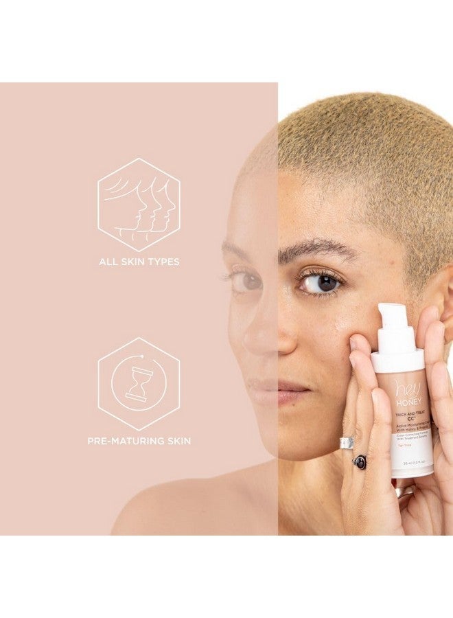 هاي هوني كريم "هي هوني تريك آند تريت" سي سي² بعامل حماية من الشمس ٤٦ | كريم مرطب فعال لتصحيح لون البشرة بالعسل والبروبوليس | أفضل تغطية للوردية واحمرار البشرة والبشرة الناضجة | خالٍ من القسوة | أونصة واحدة (لون فاتح) - Image 4
