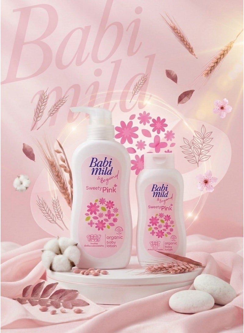 BABIMILD Babi Mild & Beyond Sweety Pink Organic Baby Lotion – Gentle Touch Moisturizing Care for Soft & Smooth Baby Skin (0+ Months)180ml - Image 2