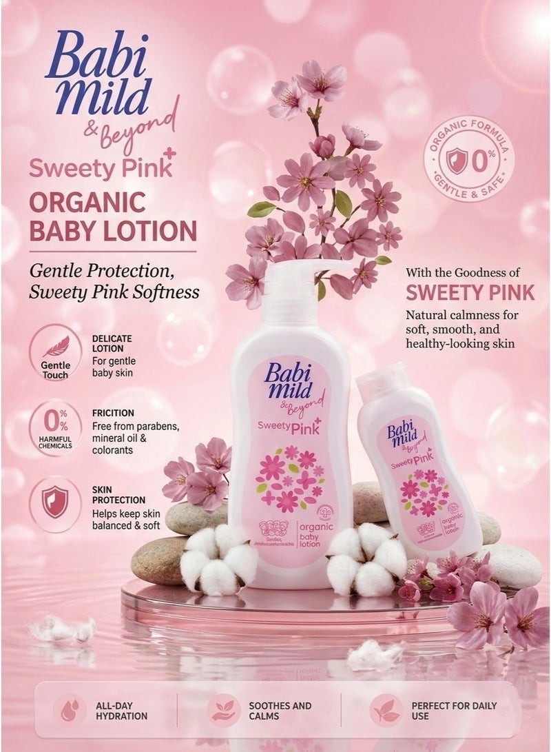 BABIMILD Babi Mild & Beyond Sweety Pink Organic Baby Lotion – Gentle Touch Moisturizing Care for Soft & Smooth Baby Skin (0+ Months)180ml - Image 4