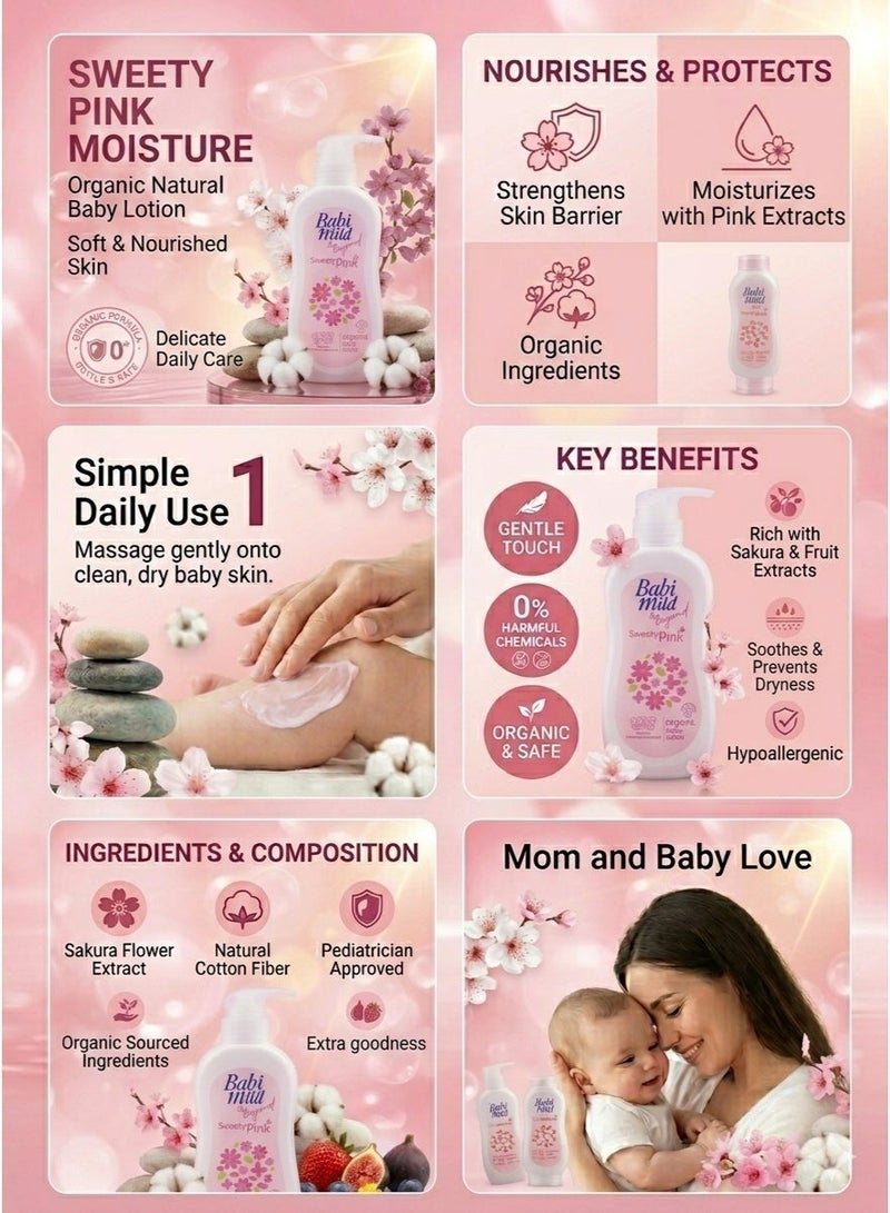 BABIMILD Babi Mild & Beyond Sweety Pink Organic Baby Lotion – Gentle Touch Moisturizing Care for Soft & Smooth Baby Skin (0+ Months)180ml - Image 3